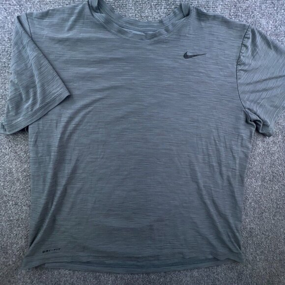 Nike Dri-Fit T Shirt Gray XL Men’s Adult Short Sleeve Polyester w Swoosh Logo - Picture 1 of 8